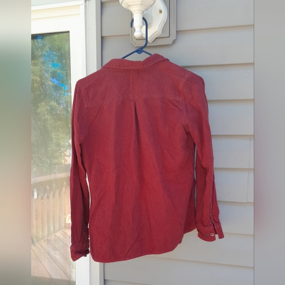 Woolrich Womens M  Red Herringbone Shirt EUC - Picture 4 of 4